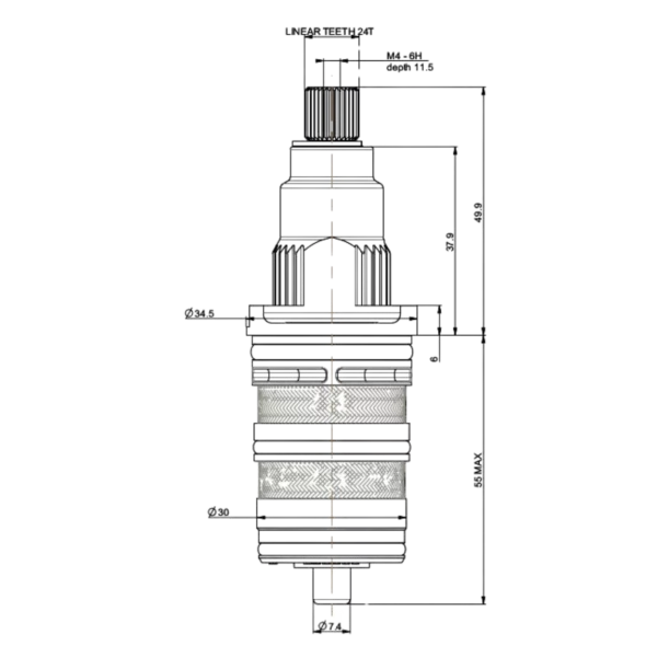 Thermostatic cartridge CA43-045 tech